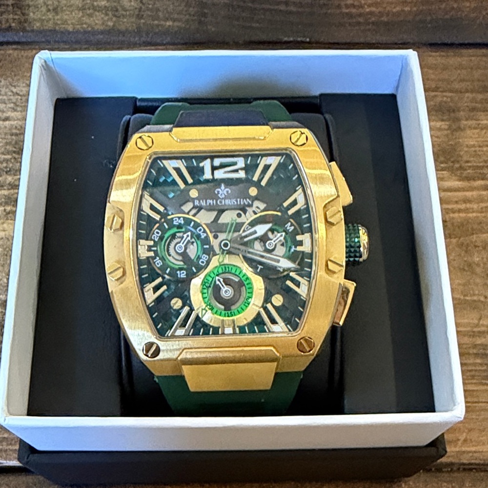 Gold and Green Men's Watch